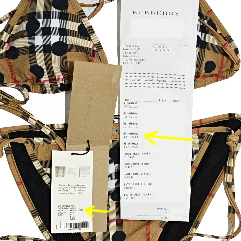 New Burberry Check-print - Dots String Bikini Set - Picture 5 of 8